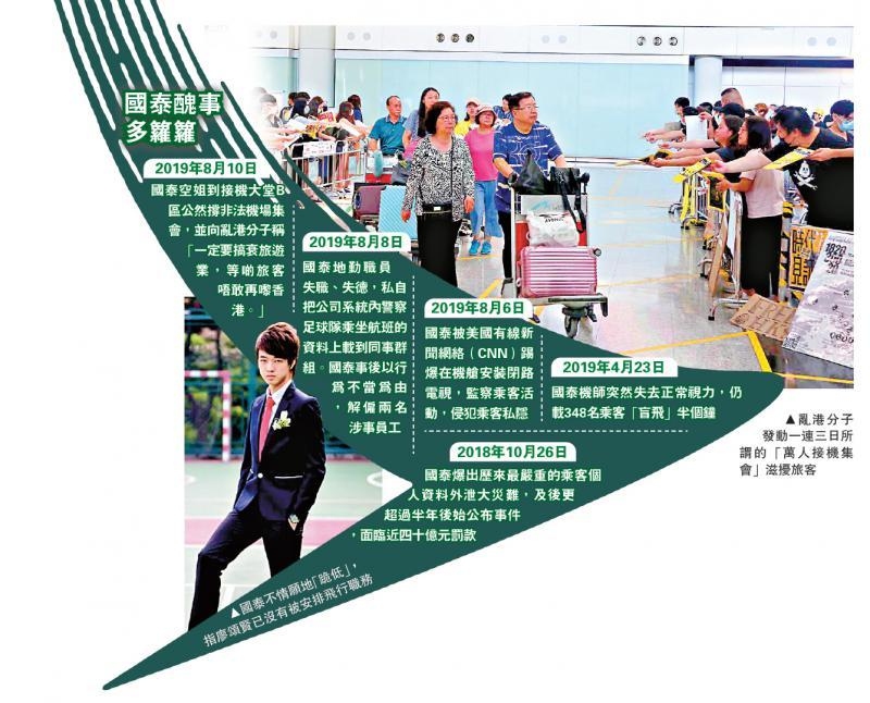 國泰航空CEO回應:員工若參與(yu) 非法集或遭解雇