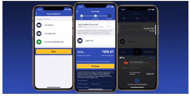 西南航空引入Apple Pay等支付平台購買(mai) 機上服務