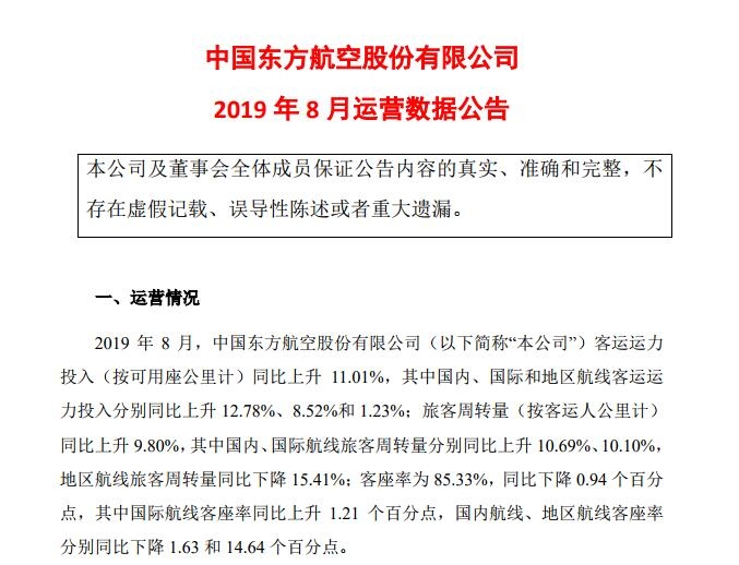 東(dong) 航8月新開5條航線 旅客周轉量同比上升9.8%