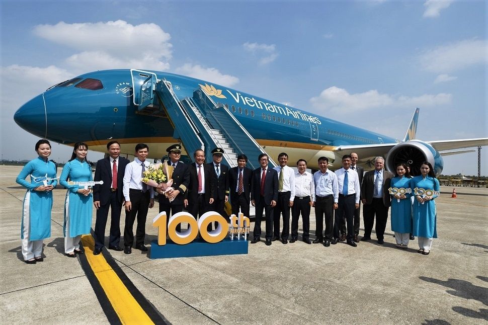 越南航空第100架飛機——一架波音787-10。來源：越南航空
