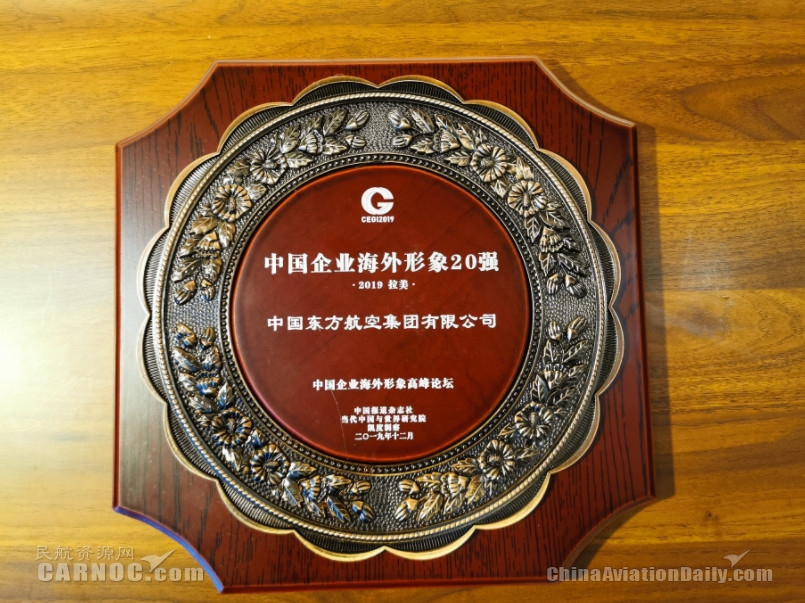 東(dong) 航獲評“中國企業(ye) 海外形象20強” 交通業(ye) 居首