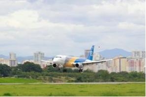 巴航工業(ye) 首架E175-E2成功完成首飛