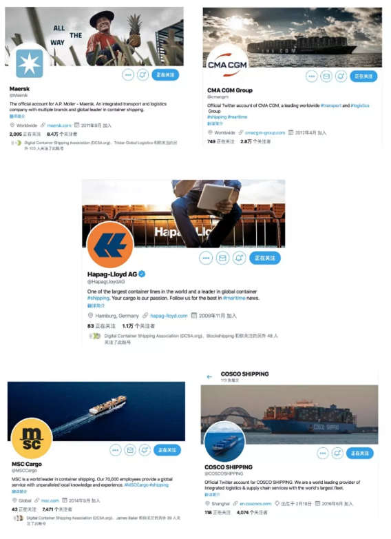 上海機場-各船公司在社交媒體(ti) 的活躍度，馬士基遙遙領先，亞(ya) 洲船公司嚴(yan) 重不足（附圖）