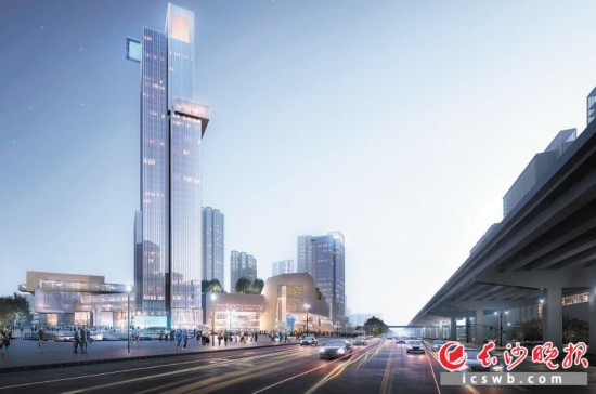 　　步步高星城天地效果圖， 其建成後將集商務辦公中心、星級酒店、高端公寓、購物中心等於(yu) 一體(ti) 。 資料圖片