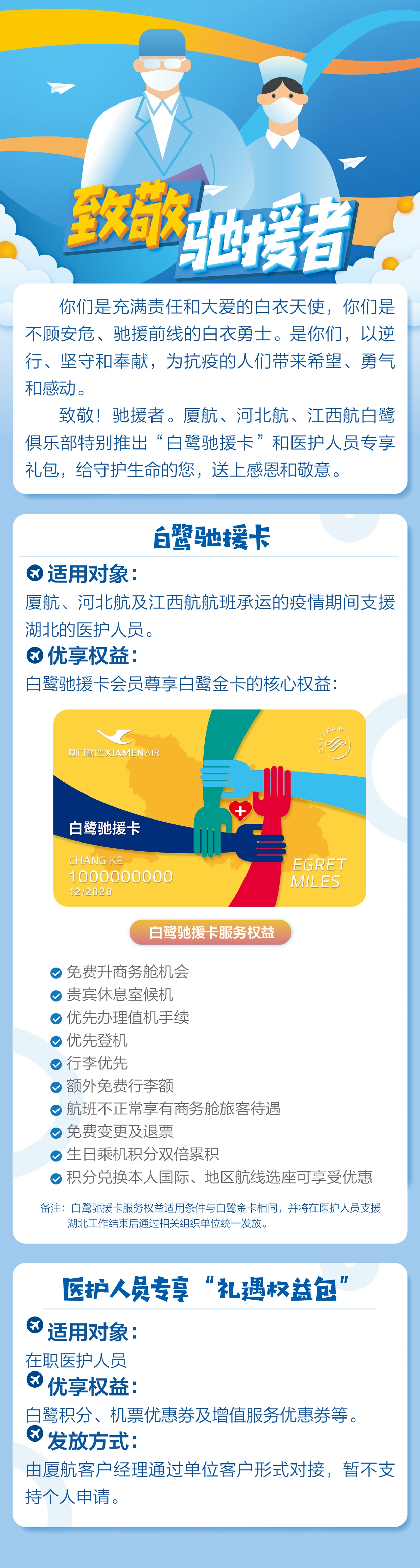 海運費查詢-廈航集團推出馳援卡 民航首家為(wei) 馳援湖北醫護人員提供貴賓待遇