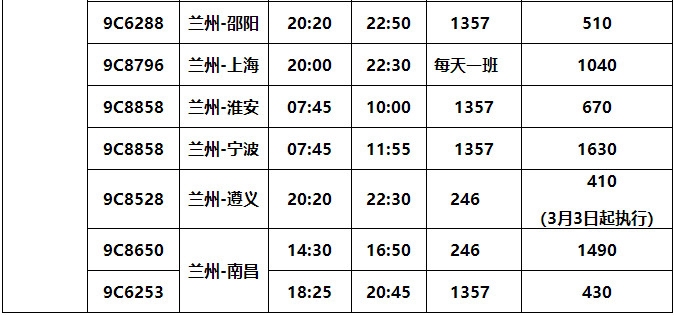 春秋航空增加蘭(lan) 州機場駐場運力