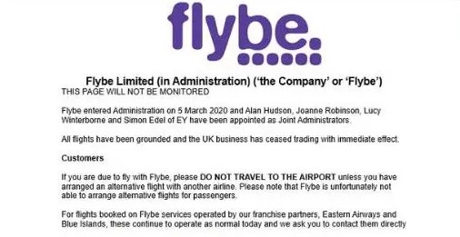 疫情中倒下的第一家航司：Flybe破產(chan) 原因初探
