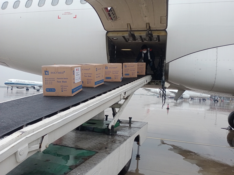 常州機場全力保障援助荷蘭(lan) 防疫物資快速發運