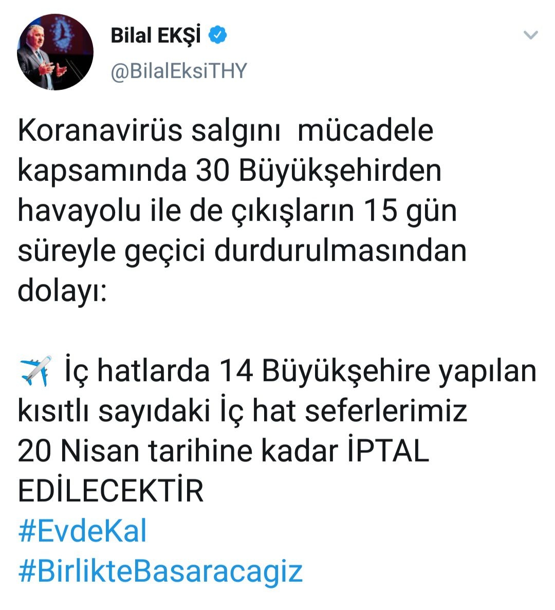 土耳其航空公司首席執行官比拉爾·埃克西（Bilal