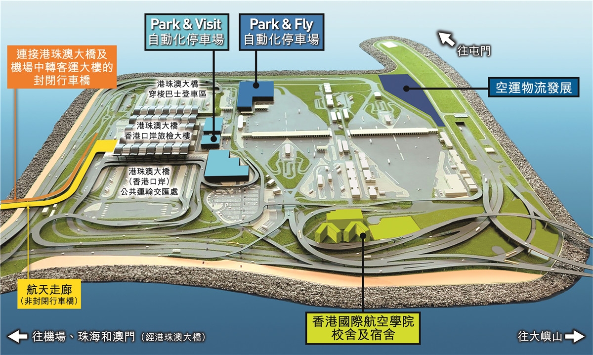  圖：香港國際機場多式聯運中轉客運大樓及航天走廊 香港機場治理局公布
-美國空運